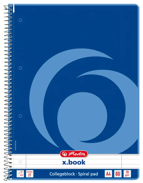 herlitz Cahier à spirales x.book, A4, 160 pages, quadrillé - OEM 400129767