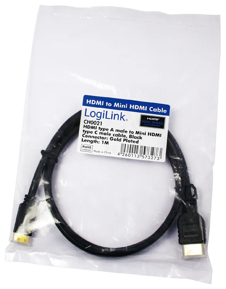 LogiLink Câble HDMI, A mâle - mini C mâle, 1,5 m - OEM CH0022