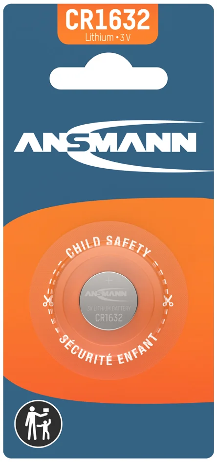 ANSMANN Pile bouton au lithium CR1632, 3 Volt, blister d'1 - OEM 1516-0004