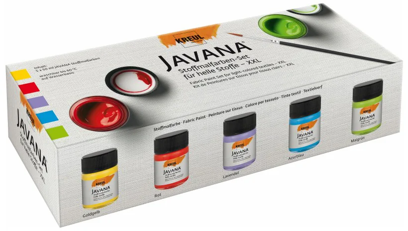 KREUL Peinture pour textiles JAVANA, kit XXL 5 x 50ml - OEM 91900