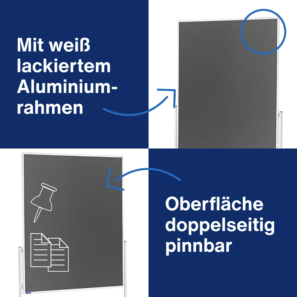 magnetoplan tableau de présentation,(L)1200x(H)1500 mm, bleu - OEM 2111103 – Image 2