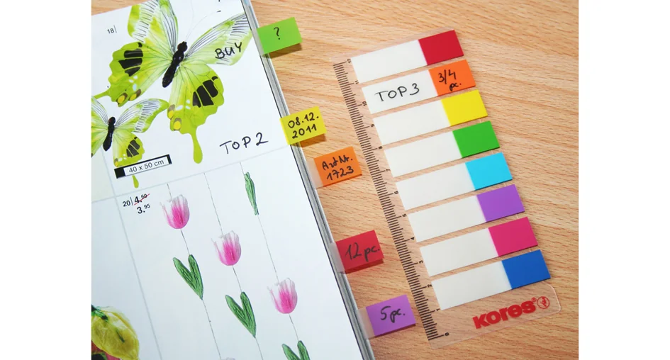 Kores Marque pages - film, 12 x 45 mm, 8 x 15 feuilles - OEM N45121