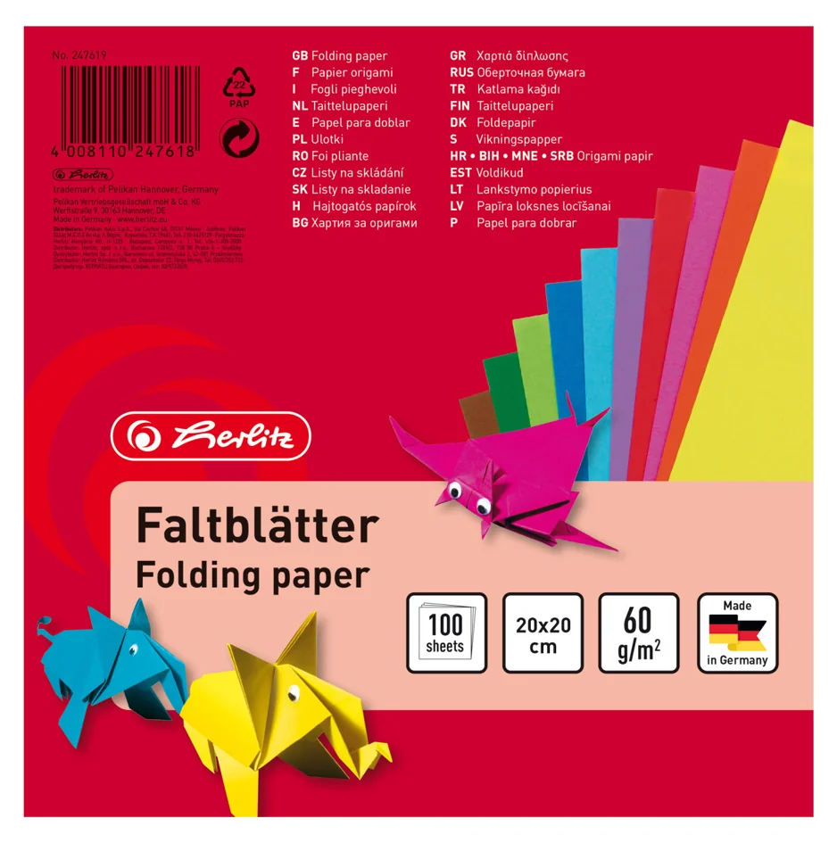 herlitz Papier origami, 200 x 200 mm, assorti - OEM 300003930