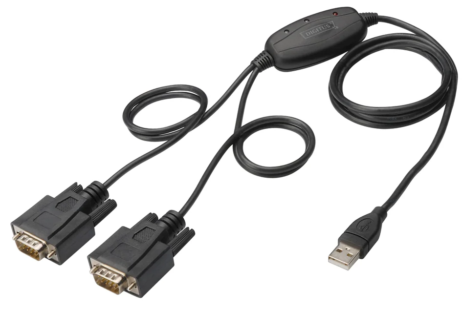 DIGITUS câble adaptateur USB 2.0 - 2 x RS232, 1 Mbps/sec - OEM DA-70158