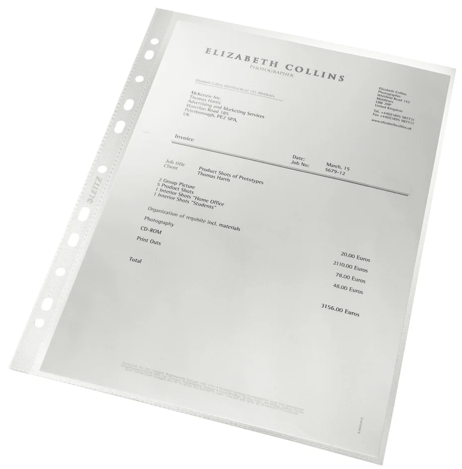 LEITZ Pochette perforée re:cycle, A4, résidu PP, 0,09 mm - OEM 4791-00-03