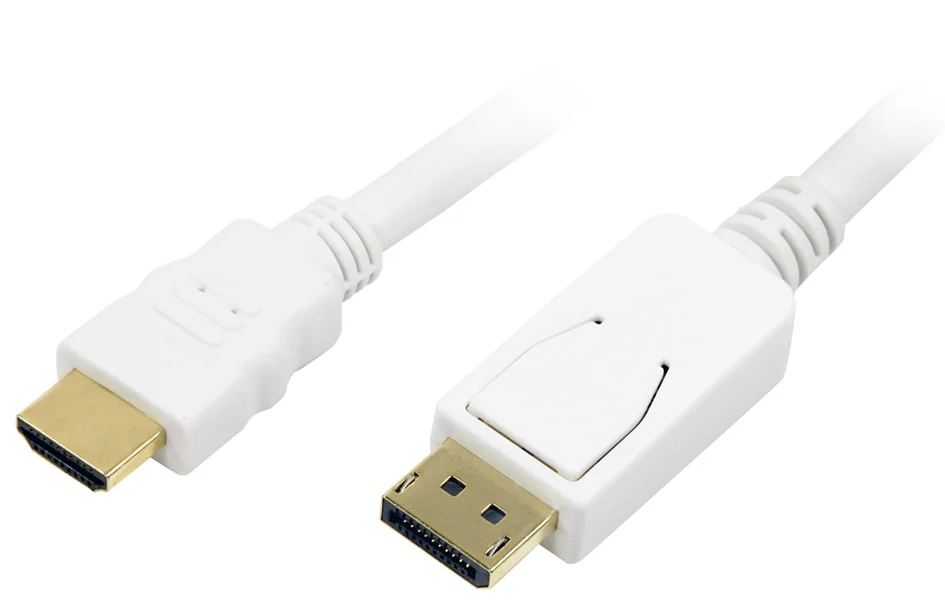 LogiLink Câble HDMI - DisplayPort, 2,0 m, blanc - OEM CV0055