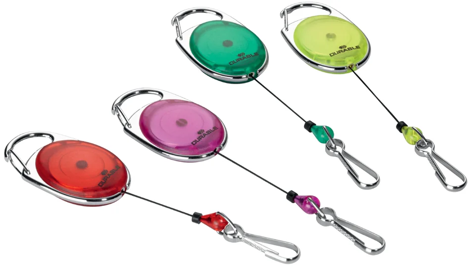 DURABLE Porte-badge avec enrouleur, oval, noir - OEM 8327-01