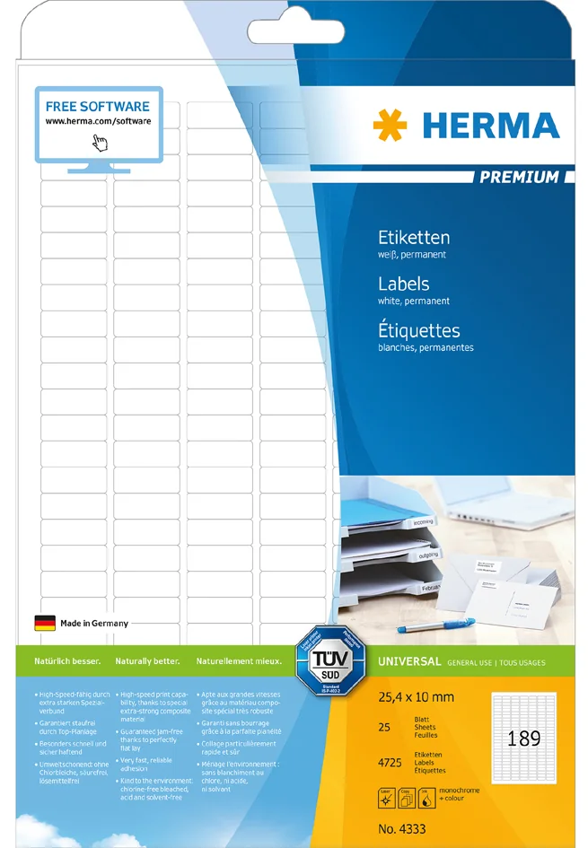 HERMA Etiquette universelle PREMIUM, 105 x 148 mm, blanc - OEM 5063