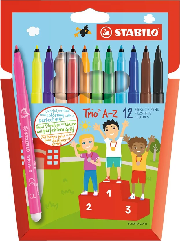 STABILO Feutre Trio A-Z, étui en carton de 12 - OEM F378/11-12-04