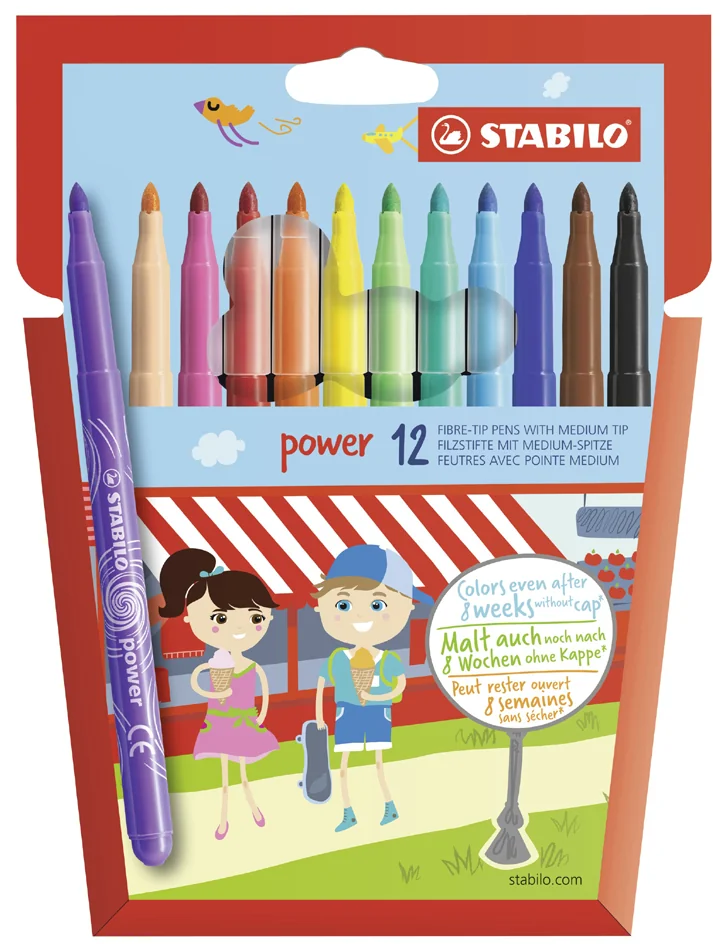 STABILO Feutre power, rond, étui en carton de 12 - OEM 280/12-01