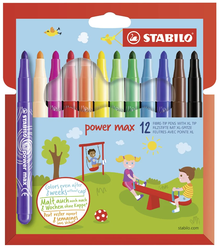 STABILO Feutre power max, rond, étui en carton de 12 - OEM 980/12-01