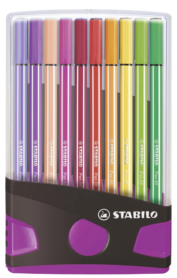 STABILO Stylo feutre Pen 68, ColorParade de 20, gris/rose - OEM 6820-04-03
