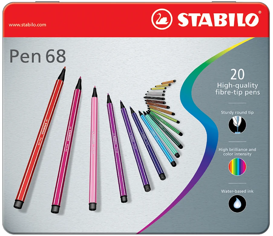 STABILO Feutre Pen 68, étui métallique de 50 - OEM 6850-6