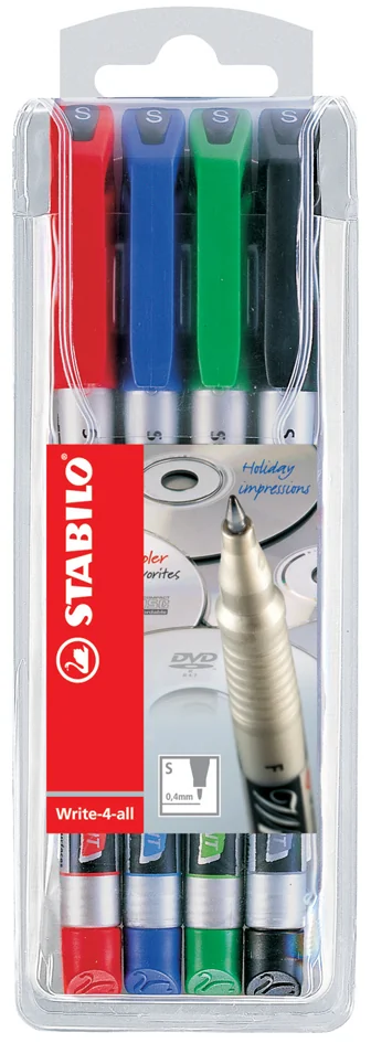 STABILO Marqueur permanent Write-4-all, M, étui en plastique - OEM 146/4