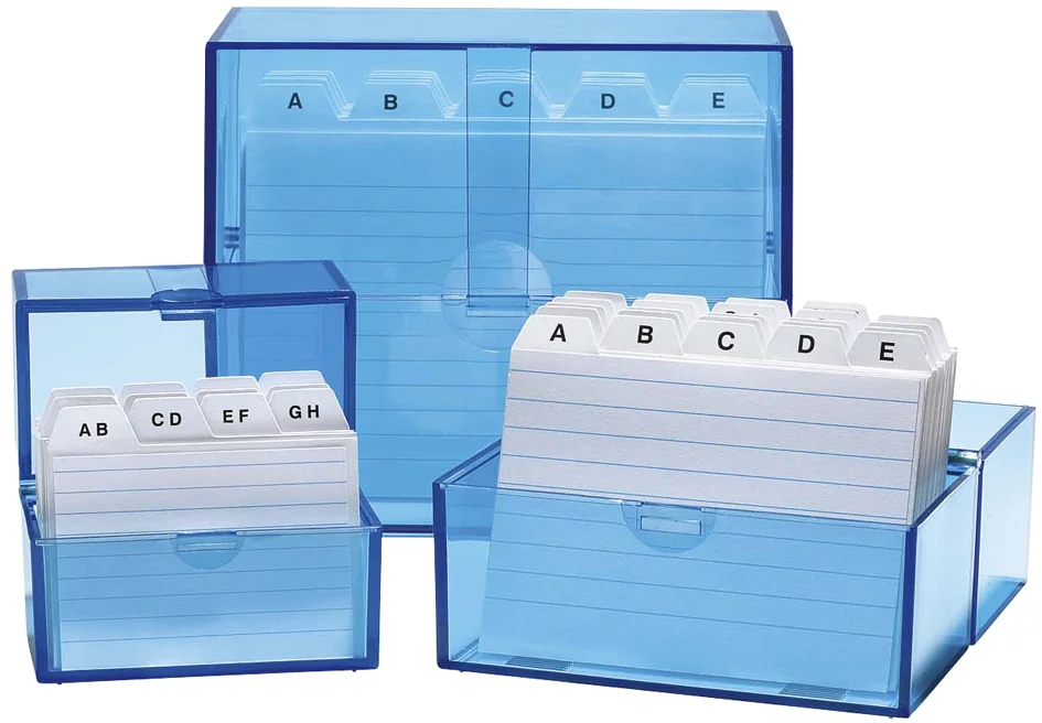 WEDO Boîte à fiches A8 paysage, bleu transparent - OEM 250 8303