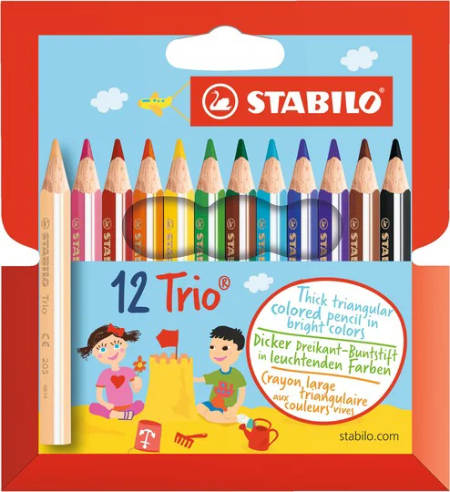 STABILO Crayon de couleur triangulaire Trio épais, court - OEM 205/12-01