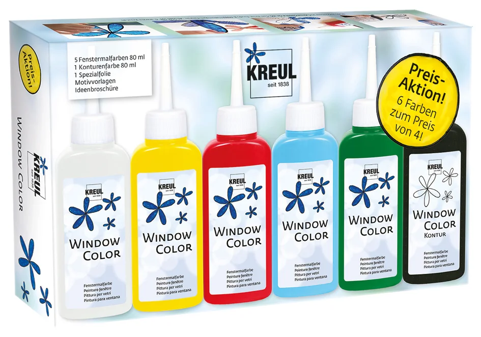KREUL Window Color, set promo, 6 x 80 ml - OEM 42847