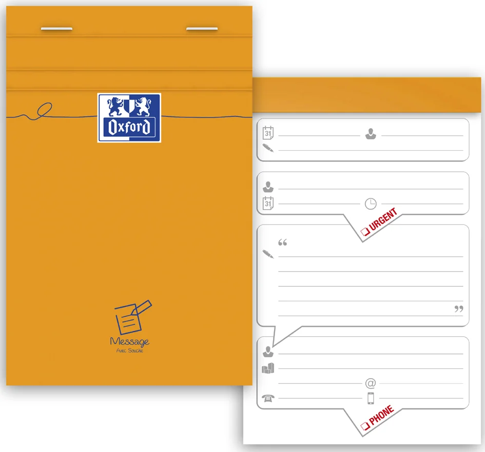 Oxford Bloc message agrafé, 110 x 170 mm, 80 feuilles - OEM 100106293