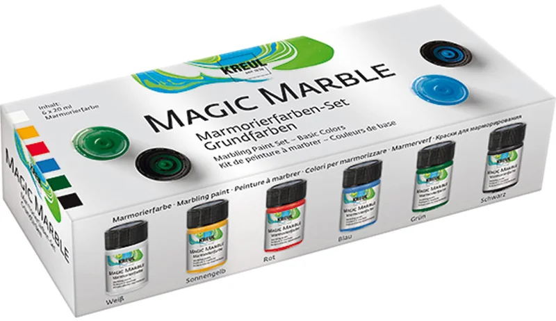 KREUL Peinture à marbrer 'Magic Marble',kit couleurs de base - OEM 73600