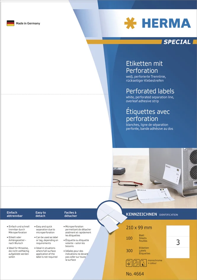 HERMA Etiquette universelle SPECIAL, perforé - OEM 4664