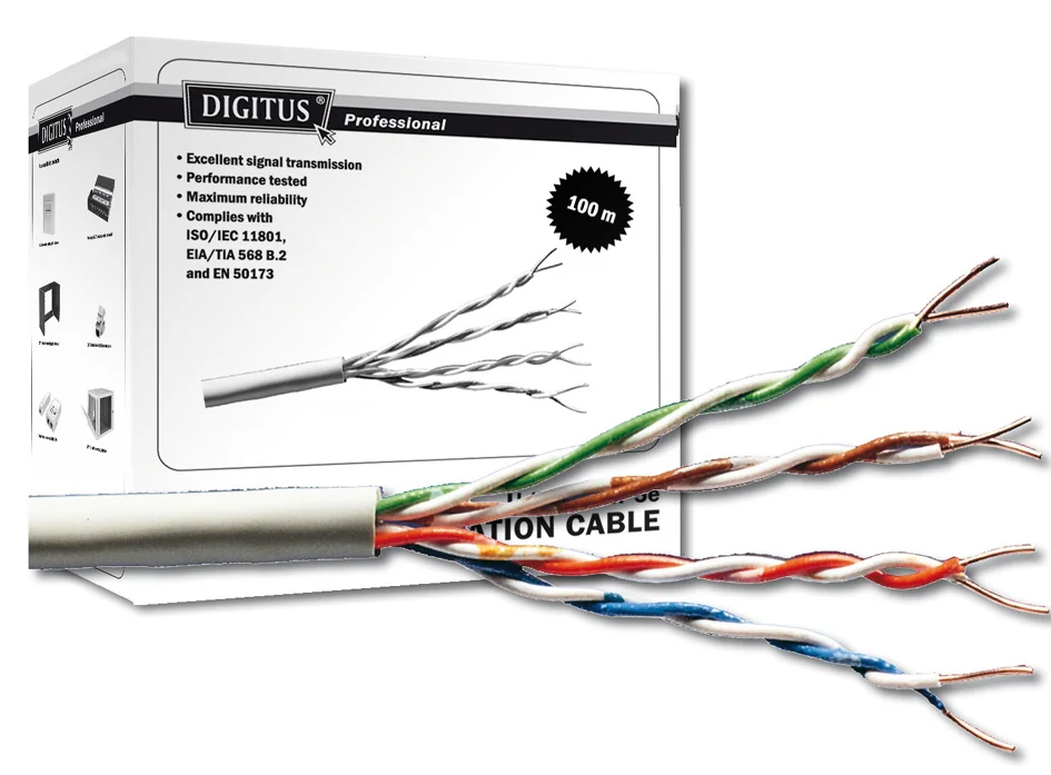 DIGITUS Câble d'installation cat.5e, U/UTP,anneau 100 m,gris - OEM DK-1511-V-1-1