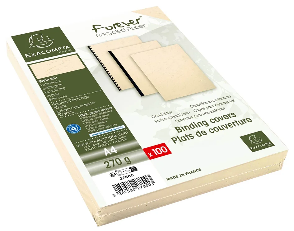 EXACOMPTA Couverture de reliure EVERCOVER, A3, ivoire - OEM 2785C