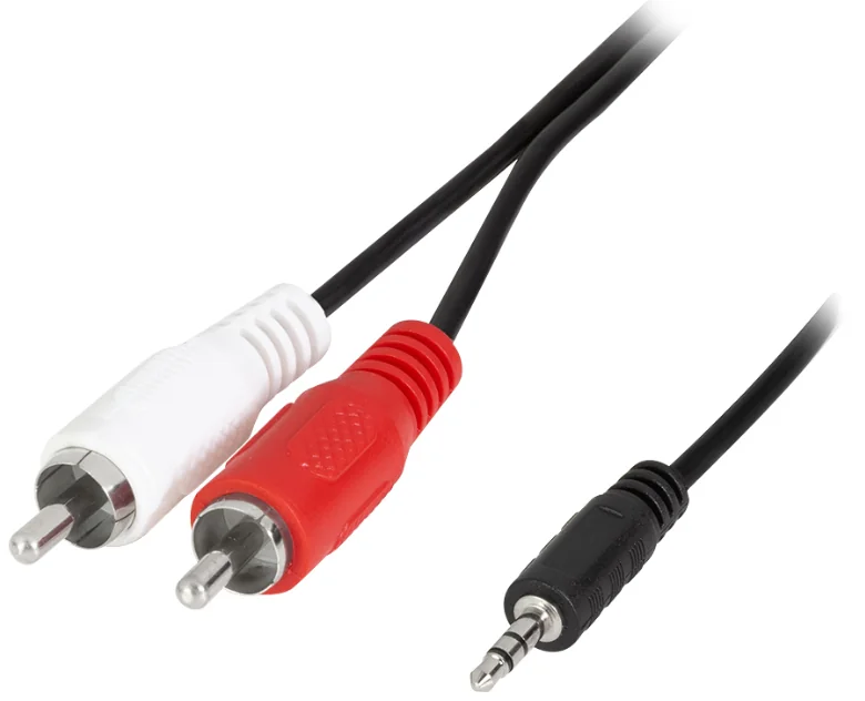 LogiLink Câble audio, 2x RCA mâle - jack mâle 3,5 mm - OEM CA1043