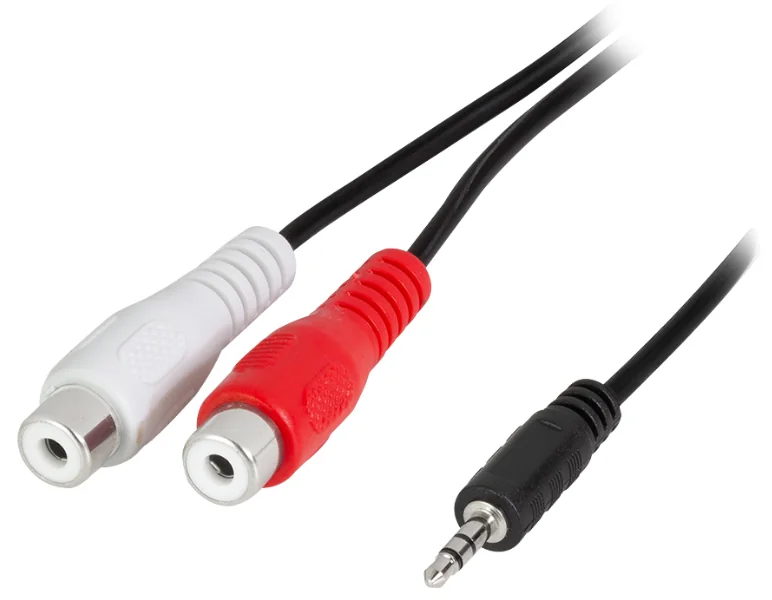 LogiLink Câble audio, 2 x RCA femelle - jack mâle 3,5 mm - OEM CA1047