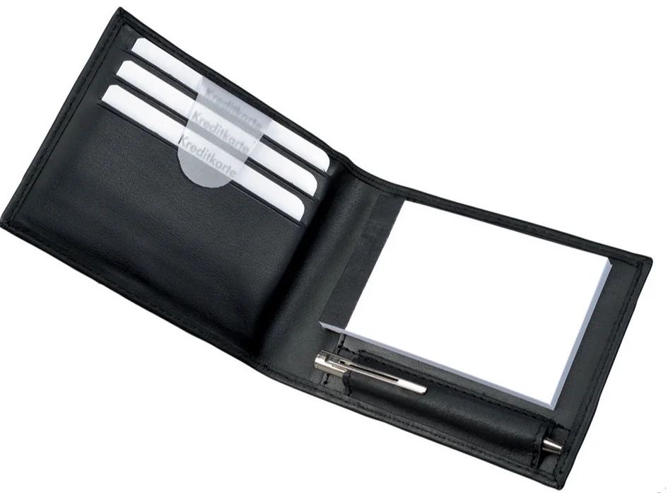 Alassio Etui bloc-notes 'GUBBIO', cuir nappa, noir - OEM 43035