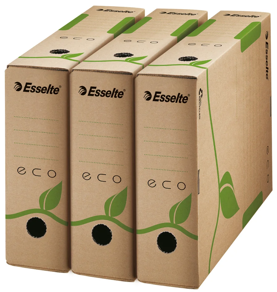 Esselte Boîte d'archives ECO, format A4, dos: 100 mm, marron - lot de 25 - OEM 623917