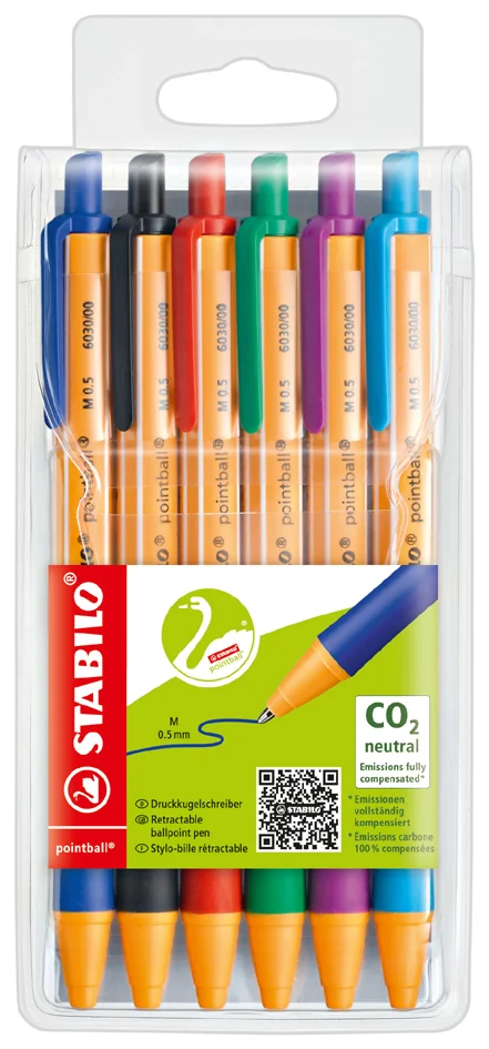 STABILO Stylo à bille rétractable pointball, étui plastique - OEM 6030/6