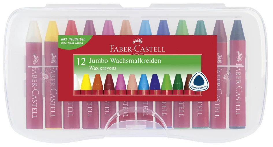 FABER-CASTELL Craies triangulaires à la cire Jumbo, étui 24 - OEM 120034