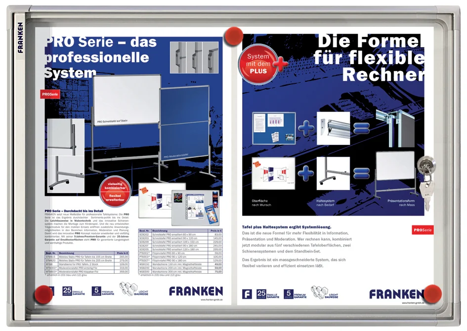 FRANKEN Vitrine d'affichage X-tra!Line, 3 x format A4 - OEM FSA3