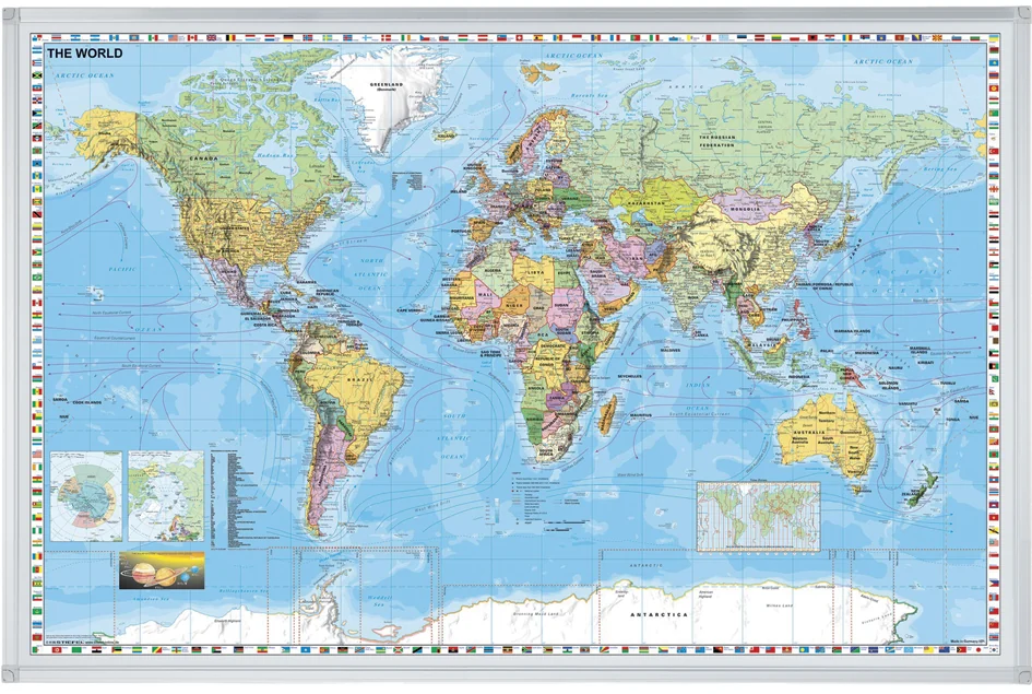 FRANKEN Carte du monde, à fixer, (l)1.380 x (H)880 mm - OEM KA600WP