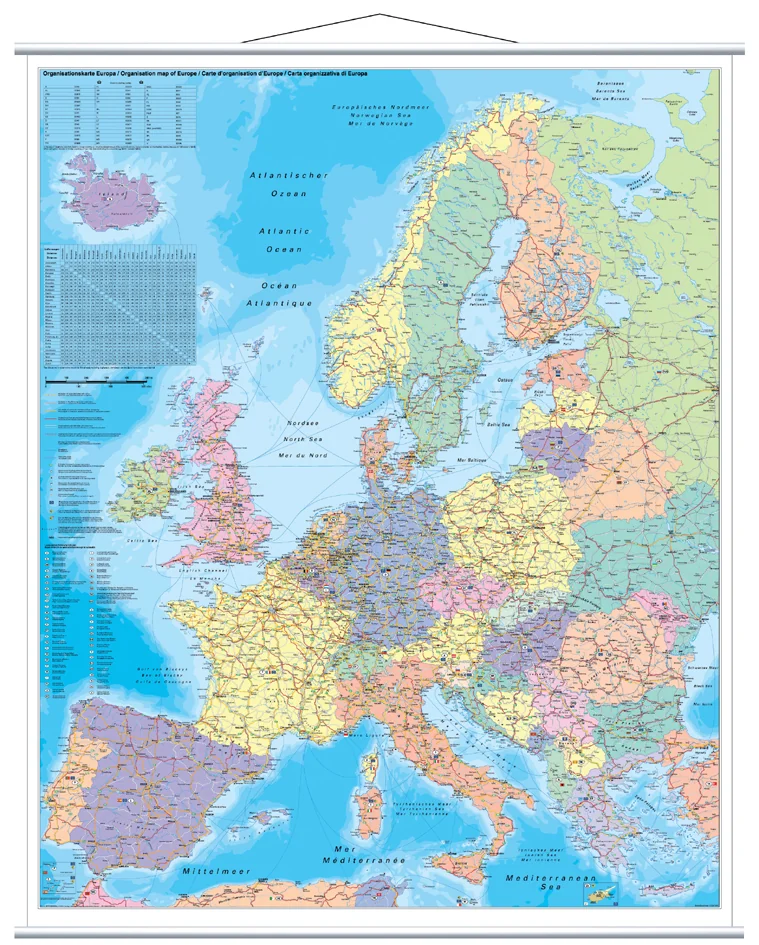 FRANKEN Carte de l'Europe, laminé, 970 x 1.370 mm - OEM KAM700