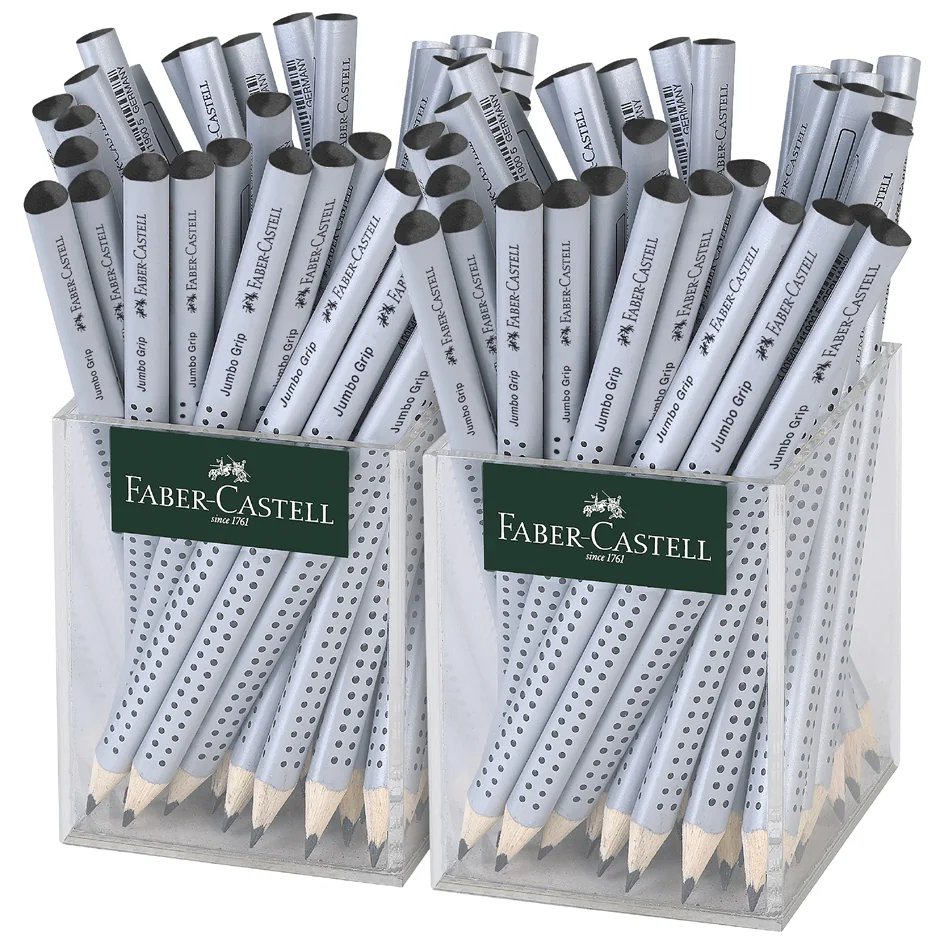 FABER-CASTELL Crayon Jumbo GRIP dans un pot, argent - OEM 111965