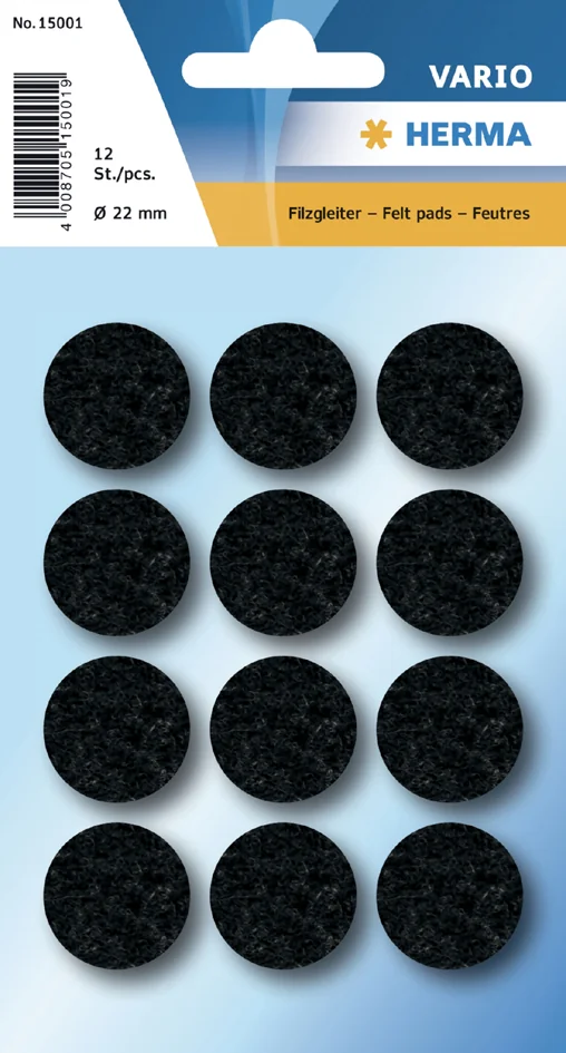 HERMA patin en feutre, diamètre: 22 mm, noir - OEM 15001