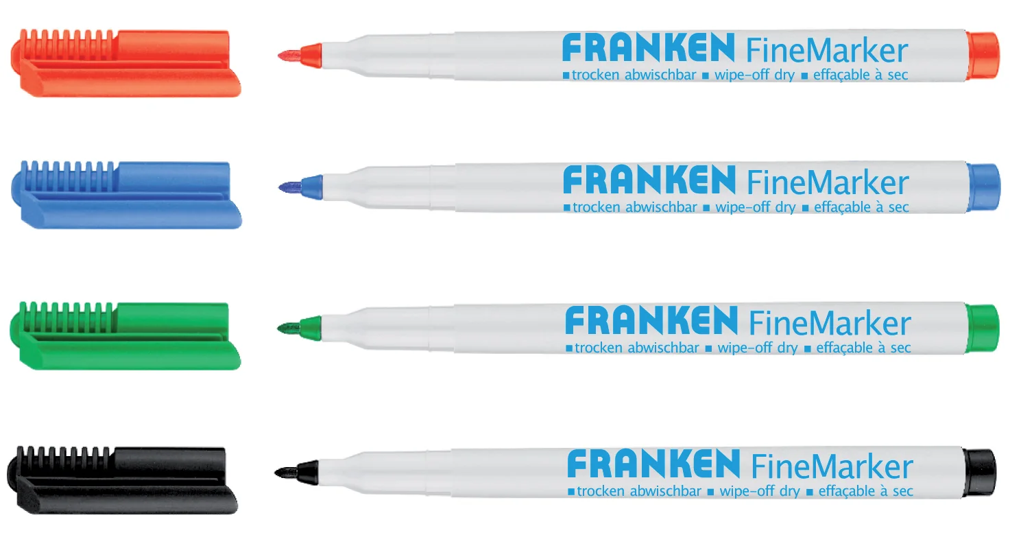 FRANKEN Marqueur pour tableau blanc FineMarker, étui de 4 - OEM Z1994