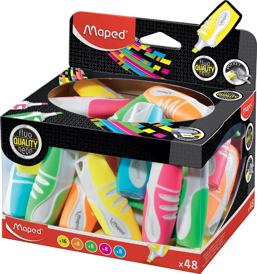Maped Surligneur FLUO'PEPS Soft Pocket, présentoir de 48 - lot de 48 - OEM 742737