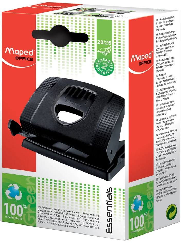 Maped Perforateur Essentials Green 20/25, noir - OEM 452511