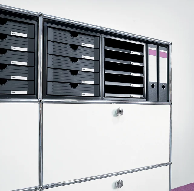 HAN Module de classement SYSTEMBOX, 5 tiroirs, gris/bleu - OEM 1450-64
