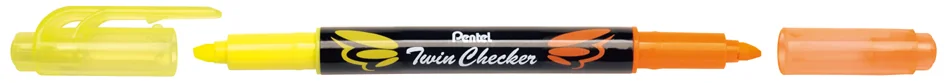 Pentel Surligneur 'TWIN CHECKER', 2 pointes, jaune / rose - OEM SLW8-GP