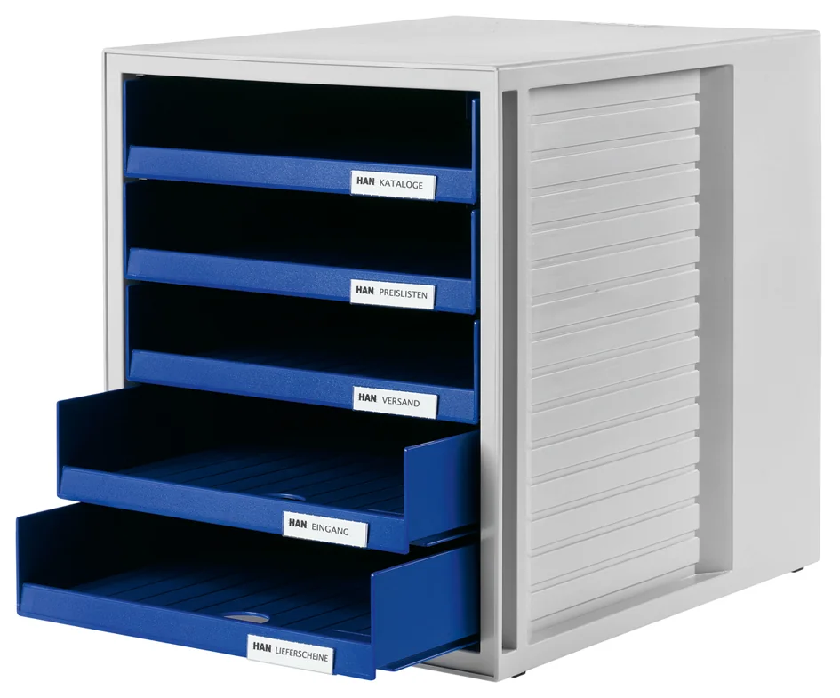 HAN Module de classement, 5 tiroirs ouverts, gris clair - OEM 1401-11