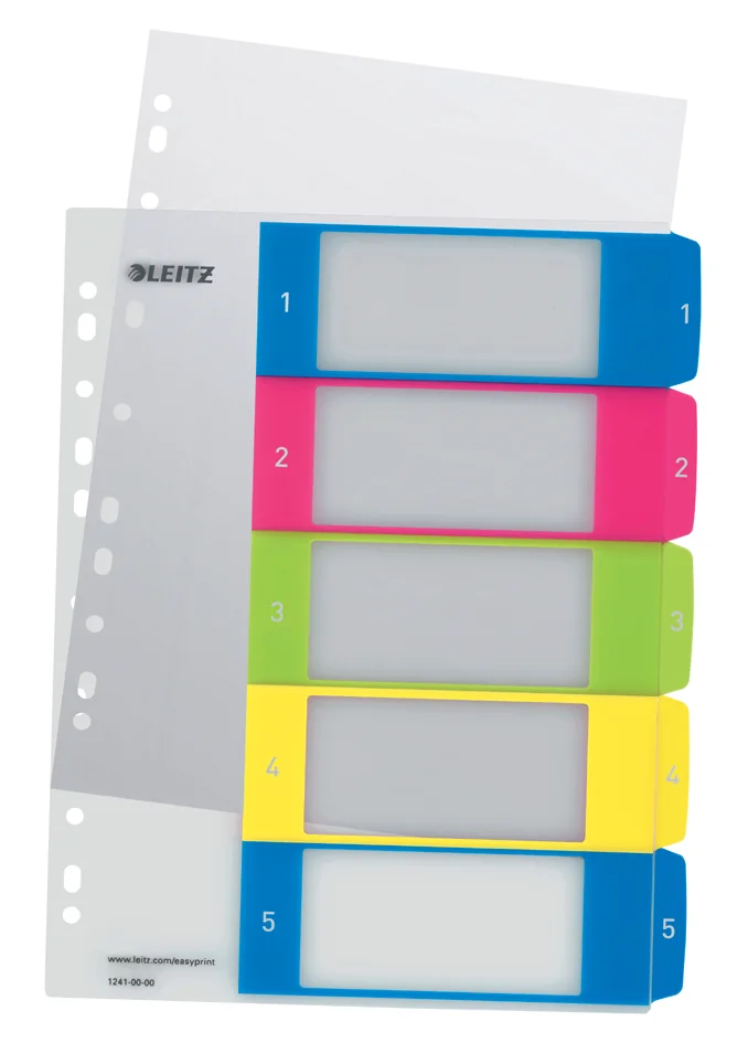 LEITZ Intercalaires en plastique WOW, numéroté, A4, 1-20 - OEM 1245-00-00
