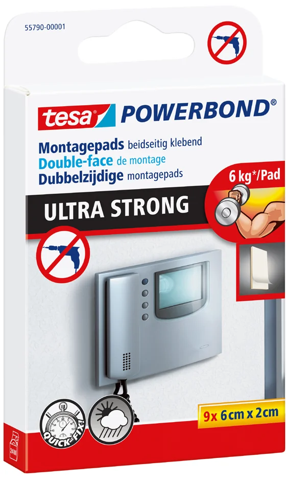 tesa Pastilles adhésives Powerbond double face, 20 x 60 mm - OEM 55790-00001-00