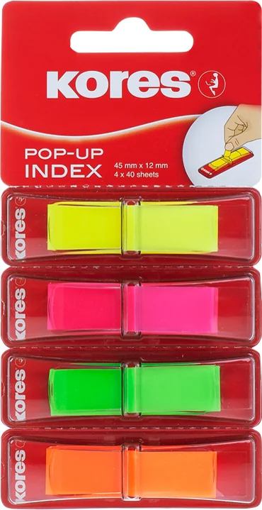 Kores Marque-pages en film POP-UP, 45 x 12 mm, assorti - OEM N45127