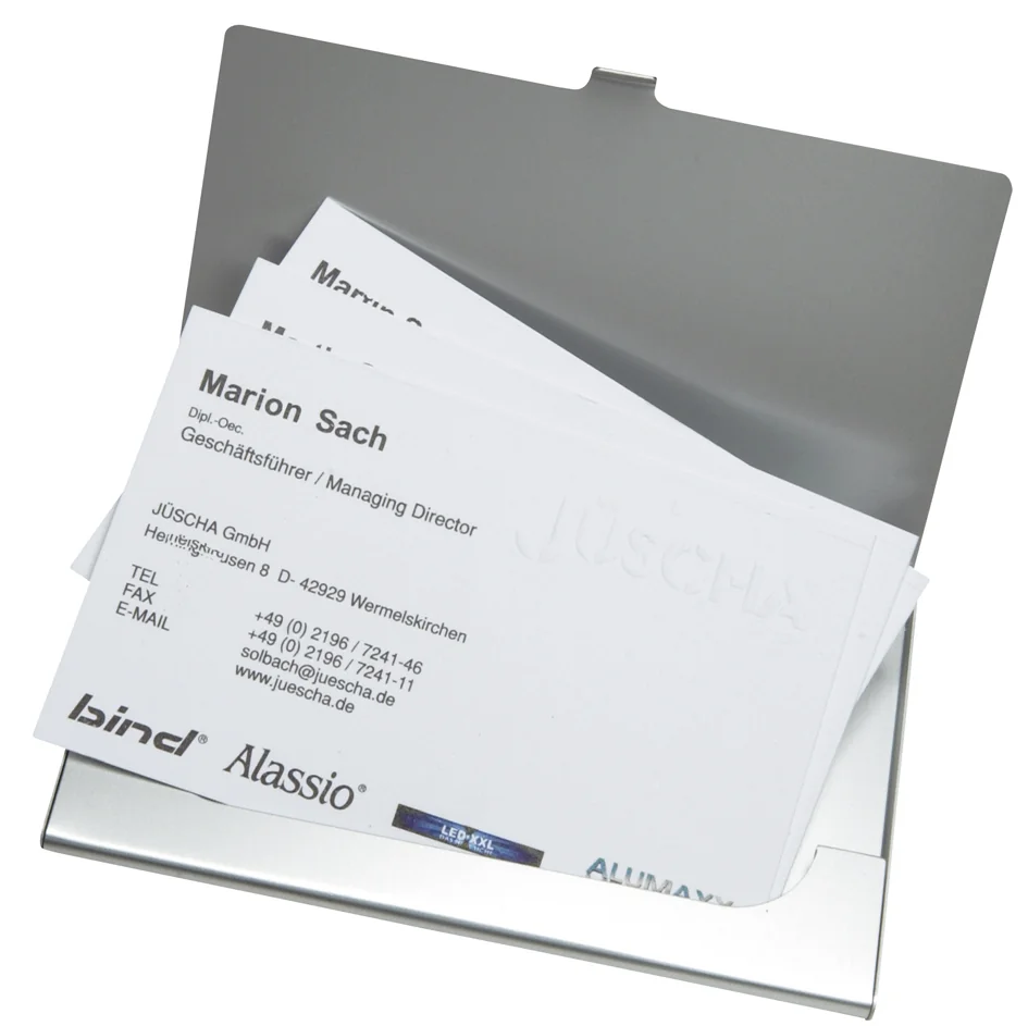 Alassio Etui pour cartes de visite, en aluminium, argent mat - OEM 0334