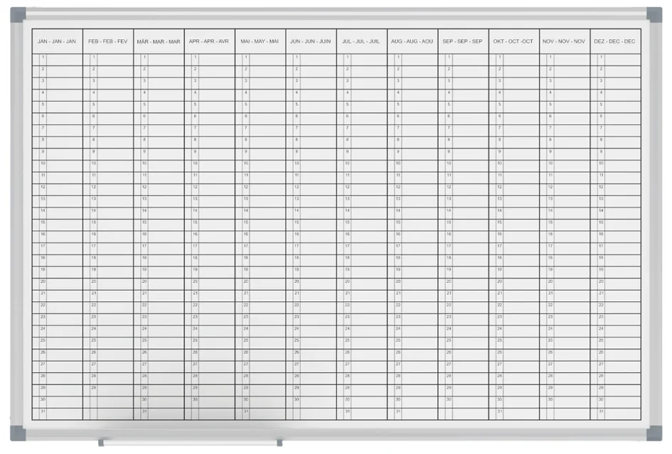 MAUL Tableau de planning annuel, (L)1.200 x (P)900 mm - OEM 6466584
