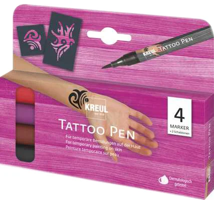 KREUL Stylo de tatouage Tattoo Pen, kit de 4 - OEM 62170