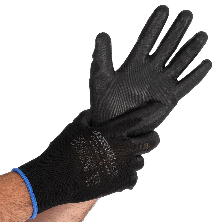 HYGOSTAR Gant de travail 'BLACK ACE', M, noir - lot de 12 - OEM 33935